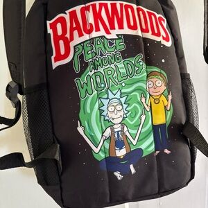 Rick and Morty  Black Graphic Backpack school comedy adult swim